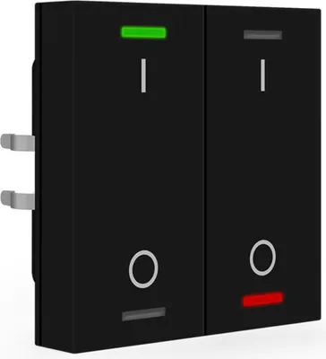 Produktbild von MDT BE-TAL550206.B1 KNX Taster Light 55 2-fach RGBW Schwarz matt Schalten