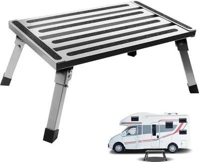 Produktbild von Famanu Klappbare Aluminium-Haushaltsleiter mit rutschfester Gummimatte - Silber