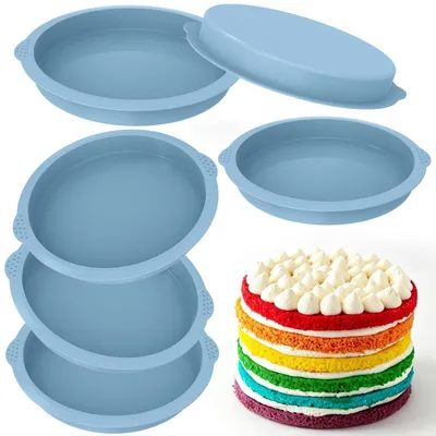 Produktbild von Schichtkuchen Backform Silikon 6 Stück 18 cm Rund Hitzebeständig -40°C bis 230°C