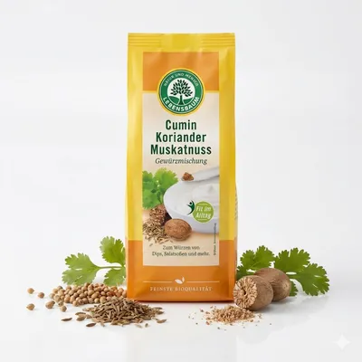 Zdjęcie produktu dla Mieszanka przypraw - Kminek Kolendra Gałka muszkatołowa 45g