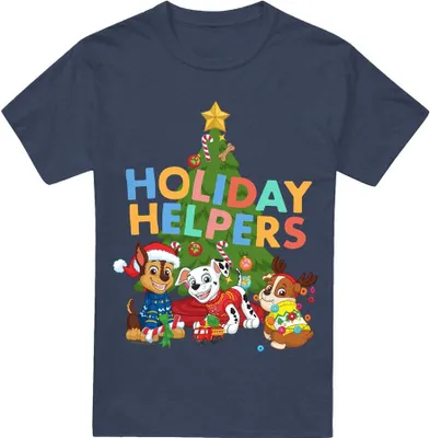 Produktbild von Paw Patrol - "Holiday Helpers" T-Shirt für Herren/Damen Uni - weihnachtliches Design TV18338 (3XL) (Marineblau)