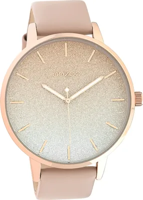 Produktbild von Oozoo Leder Damen Uhr Analog Quarzuhr Armband beige weiß Timepieces D2UOC10831