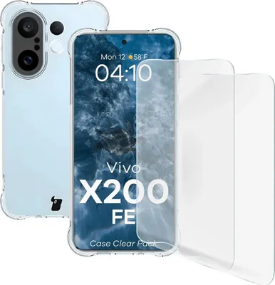 Produktbild von Handyhülle + 2x Folie für Vivo X200 FE, Bizon Case Clear Pack, Transparent
