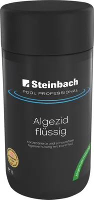 Produktbild von Steinbach Pool Professional Algezid Standard 1 l | Hochkonzentrierter Algenschutz für Pool & Schwimmbad | Schaumfrei | Langzeitwirkung | Für glasklares Wasser | Flüssiges Algenmittel
