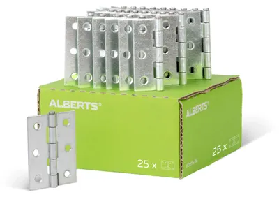 Zdjęcie produktu dla Alberts 851569 Zawias, połowa szerokości, ocynkowany metodą Sendzimira, 63 x 45 mm, zestaw 25 szt