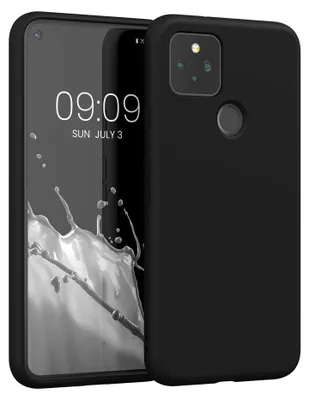 Produktbild von kwmobile Hülle kompatibel mit Google Pixel 5 Hülle - gummierte TPU Silikon Handyhülle - Schutzhülle für kabelloses Laden - Case in Schwarz matt