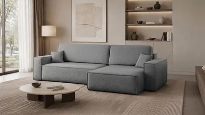 Produktbild von Kaiser Möbel Ecksofa mit schlaffunktion und bettkasten, Eckcouch Best XL stoff Verita Grau Rechts