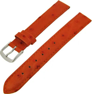 Produktbild von Uhrenarmband Straußenleder Orange Ton in Ton 15mm Matt S Struktur NEU 13940