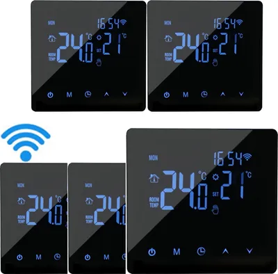 Produktbild von 5X WiFi Thermostat, Digital LCD Raumthermostat Thermostat Wandthermostat Unterputz Fussbodenheizung fuer Warmwasserbereitung Woche programmierbare Tuya App-Steuerung