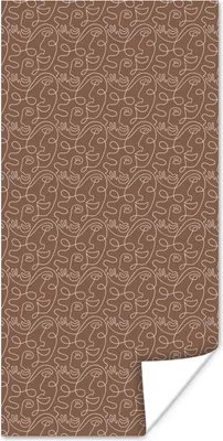 Produktbild von MuchoWow® Poster Gesicht - Muster - Abstrakt 80x160 cm - Kinderzimmer