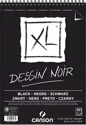 Image de CANSON Bloc de croquis et d'études XL Black, DIN A3, noir