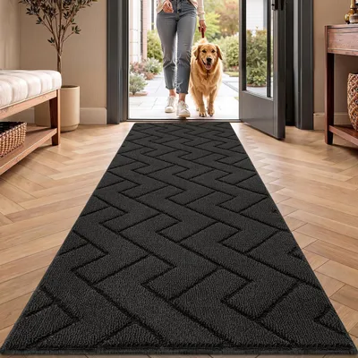 Immagine prodotto di Tappetino per interni ed esterni, 60x180 cm, lavabile, antiscivolo, grigio scuro