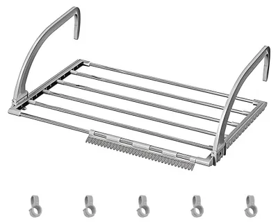 Hängender Wäschetrockner 58x32 cm, 5 Stangen, 27 Sockenclips