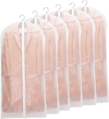 Produktbild von Kleidersack Lange 6 Stück Mottenschutz Kleidersäcke Anzug,Durchscheinende 60x140cm Atmungsaktiver Stoff, für Anzüge Kleider Mäntel Sakkos Hemden Abendkleider Anzugsack Aufbewahrung kleiderhülle
