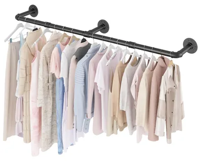 Immagine prodotto di Scaffale per abbigliamento industriale, da montare a parete, 164 cm, nero