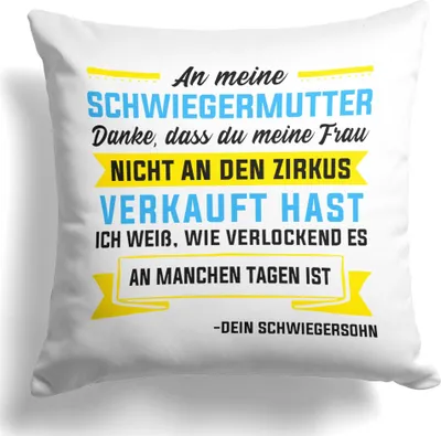 Produktbild von 22Feels Schwiegermama Geschenk von Schwiegersohn Bräutigam Hochzeit Deko Mutter Der Braut Frauen Kissen Dekoration Wohnaccessoires Wohnzimmer Schlafzimmer Couch
