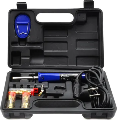 Immagine prodotto di Kit saldatore pirografo decorazione legno cuoio a caldo punte 6 accessori 60W Geko