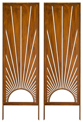 Produktbild von Sichtschutz Metall 2x - 160 cm x 50 cm - Edelrost - Rostoptik Sichtschutz für Garten - Sichtschutzelement - Sichtschutzwand - Gartendekoration Zaun Spare ganz einfach 5 €