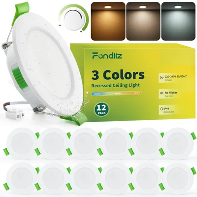 LED-Einbauspots dimmbar 55-68 mm, 3,5 W 340 LM, 230 V, IP44, 12er-Set