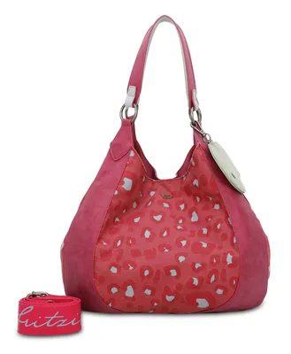 Image de Fritzi aus Preußen sac shopper Izzy Woo Canvas Shoulder Bag Leo Pink pourpre