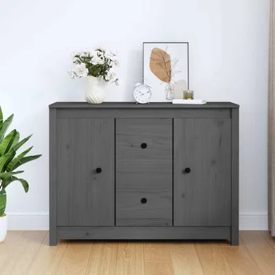 Obrázek produktu pro vidaXL Příborník Grey 100x35x74 cm Masivní borovicové dřevo