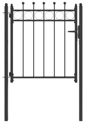 Obrázek produktu pro vidaXL Brána do plotu HORST 100 x 100 cm, kovová, černá, uzamykatelná