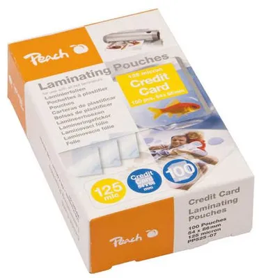 Obrázek produktu pro Peach PP525-07 Peach Laminierfolien Kreditkarte 54x86mm 125 mic glän. 100PK