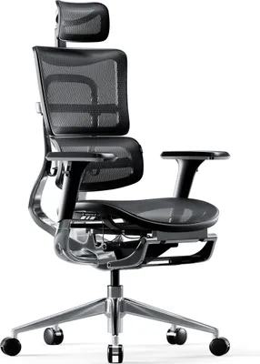 Image de Diablo V-Master Office Ergonomic Chair Executive Chair Footrest 3D Armrest Lumbar Support Adjustable Headrest and Seat Mesh Black