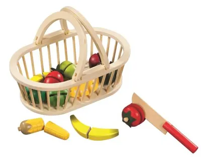 Obrázok produktu pre Drevený košík na ovocie s nožom