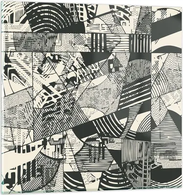 Produktbild von Bilder auf glas - Einteilig - Abstraktion Vintage Schwarz - 60x60cm - Glasbilder - Wandbilder - Bilder - Wanddekoration aus Glas - Glas Bilder - Wandbild auf Glas - GAC60x60-5052