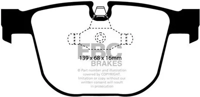 Produktbild von EBC Brakes Bremsbeläge Satz Hinten Bremsklötze für BMW 3 Limousine (E90) DP41451R