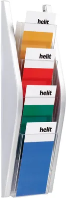 Produktbild von Prospekthalter H540xB169xT80mm 1/3 DIN A4 hoch silber