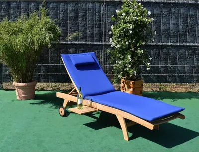 Zdjęcie produktu dla Poduszka na leżak 200cm x 58cm do leżaka ogrodowego Görz TL-3005 Niebieski