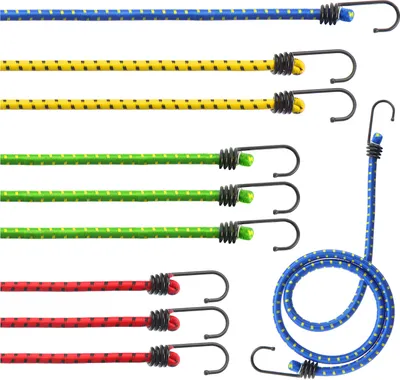 Produktbild von com-four® 10-teiliges Set Gummispanner - Gepäckspanner in vier Größen - Expander mit Haken - Spanngummi zur Ladungssicherung - Spanngurt