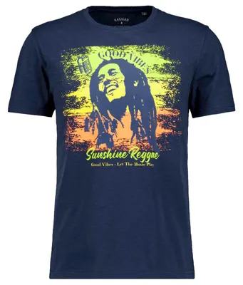 Produktbild von Ragman XXL T-Shirt navy Good Vibes Frontprint
