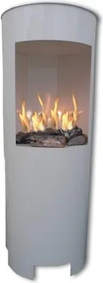 Produktbild von Ethanolkamin Gelkamin Höhe:100cm Breite:37cm freihstehende Säule Kamin Weiss