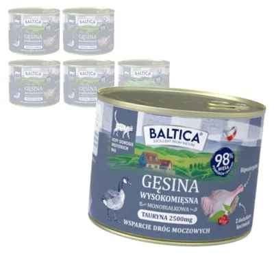 Zdjęcie produktu dla Baltica Smaki Regionów Gęsina 6x185g Bezzbożowa Mokra Karma Dla Kotów Sterylizowanych