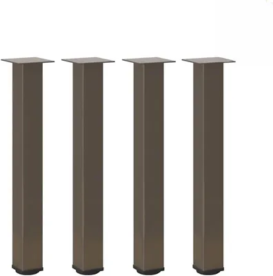 Produktbild von 4er Set Konsolentischbeine aus pulverbeschichtetem Stahl, höhenverstellbar von 72 bis 74 cm, robustes Tischgestell für Schreibtische und Konsolentische