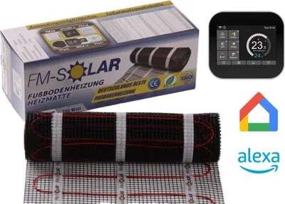 Produktbild von 6m² Elektrische Fußbodenheizung 200W/m² elektro Bodenheizung TWiIN Fliese
