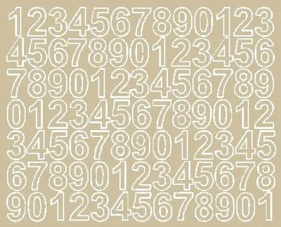 Productafbeelding van Zelfklevende cijferstickers, 2,5 cm, beige, glanzend