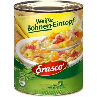 Produktbild von Erasco Weiße Bohnen Eintopf mit feiner Salami und Gemüse 800g 3er Pack