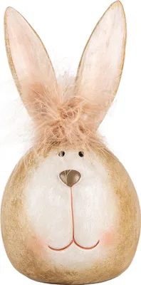Immagine prodotto di Clayre & Eef Figura decorativa di coniglio Ø 11x21 cm Plastica beige