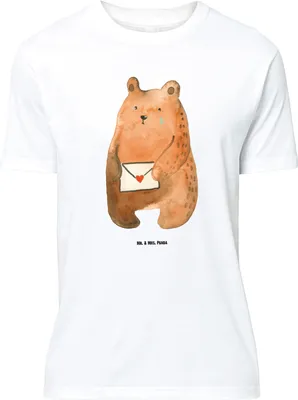 Produktbild von Mr. & Mrs. Panda Größe XL T-Shirt Bär Liebesbrief - Weiß - Geschenk, Freund, mit Spruch, Partner, Vermissen, Freundin, Shirt, Teddy, Tshirt