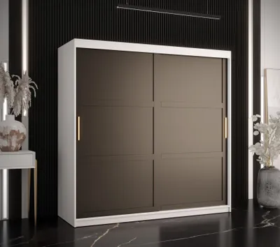 Produktbild von Kleiderschrank RAISA 1 – Breite 180 cm, weiß / schwarz