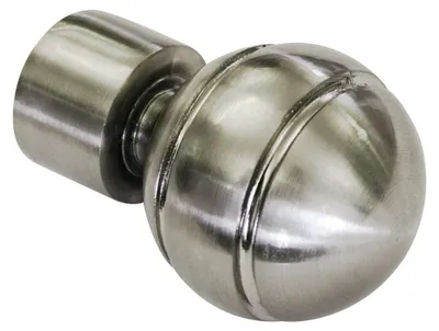 Produktbild von Gardinia Kugel, 2 x Endstück, Metall, Edelstahl-Optik, für Gardinentechnik Ø 19