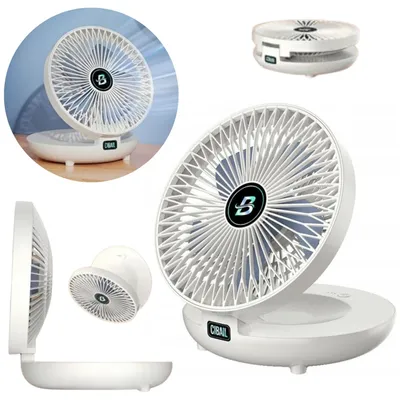 Obrázek produktu pro Skládací USB ventilátor 1800 mAh 5 režimů rychlosti tichý lehký kompaktní do kabelky batohu a na cestování