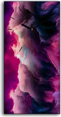 Produktbild von Wandbild Leinwand Bilder Wanduhr Quarz 30x60 Malerei Abstrakte Kunst Wolken - schwarze Hände