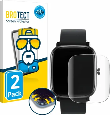 Produktbild von 2x BROTECT Fullscreen Schutzfolie für Huami Amazfit GTS 2 mini Displayschutz Folie Fullcover Klar Transparent
