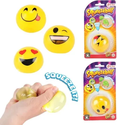 Immagine prodotto di Palla di coccole melma antistress smiley silicone 5cm mix di specie su cartoncino