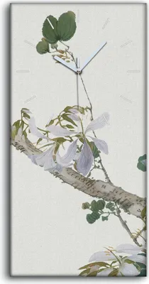 Produktbild von Wandkunst Leinwand Bild Uhr Geräuschlos Kunstdruck 30x60 Insekten und Blumen - weiße Hände